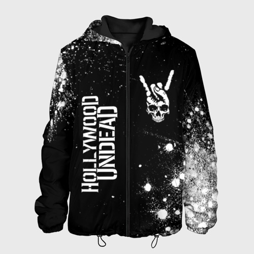 Мужская куртка 3D Hollywood Undead и рок символ на темном фоне, цвет 3D печать