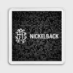 Магнит 55*55 Nickelback glitch на темном фоне: надпись и символ