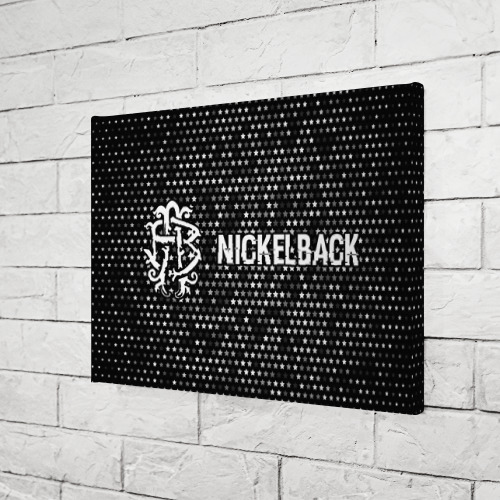 Холст прямоугольный Nickelback glitch на темном фоне: надпись и символ, цвет 3D печать - фото 3