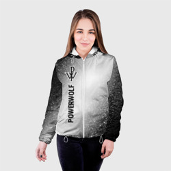 Женская куртка 3D Powerwolf glitch на светлом фоне: по-вертикали - фото 2
