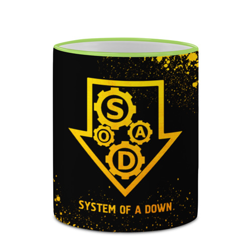 Кружка с полной запечаткой System of a Down - gold gradient, цвет Кант светло-зеленый - фото 4