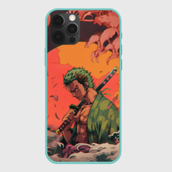 Чехол для iPhone 12 Pro Зоро на закате - One Piece