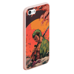 Чехол для iPhone 5/5S матовый Зоро на закате - One Piece - фото 2