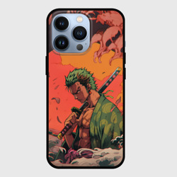 Чехол для iPhone 13 Pro Зоро на закате - One Piece