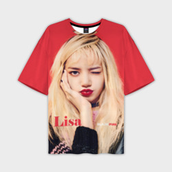 Мужская футболка oversize 3D Blackpink Lisa bright makeup