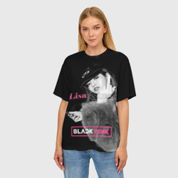 Женская футболка oversize 3D Blackpink Lisa fuck - фото 2