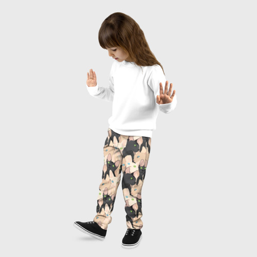 Детские брюки 3D с принтом Сфинксы с голубыми и зелеными глазами, фото на моделе #1