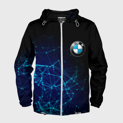 Мужская ветровка 3D BMW - логотип с геометрическим фоном