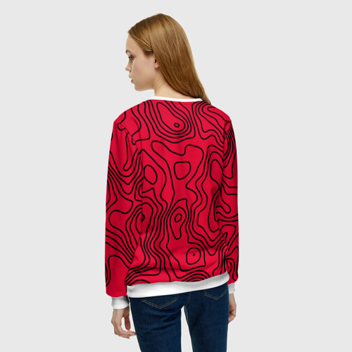 Женский свитшот 3D с принтом T1 форма red, вид сзади #2