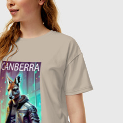 Женская футболка хлопок Oversize Кенгуру - Канберра - Австралия - фото 2