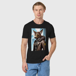 Мужская футболка хлопок Kangaroo - steampunk - neural network - фото 2