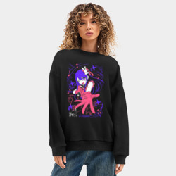 Женский свитшот oversize без начеса хлопок Айдол Аи Хошино - фото 2