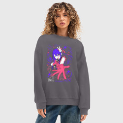 Женский свитшот oversize без начеса хлопок Айдол Аи Хошино - фото 2