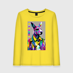 Женский лонгслив хлопок Kangaroo - Australia - pop art