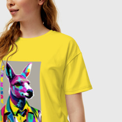 Женская футболка хлопок Oversize Kangaroo - Australia - pop art - фото 2