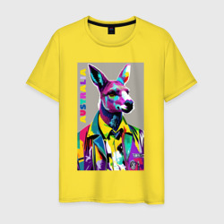 Мужская футболка хлопок Kangaroo - Australia - pop art