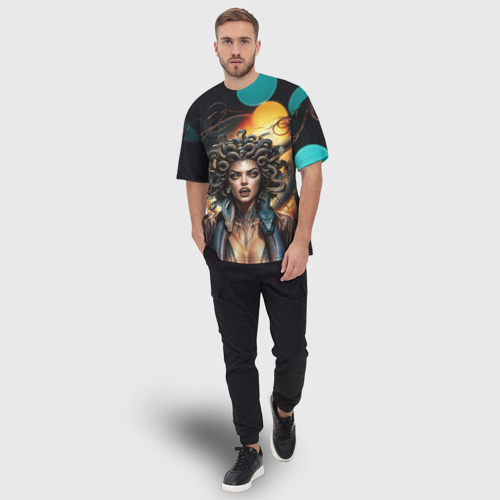 Мужская футболка oversize 3D Злая Медуза Горгона, цвет 3D печать - фото 5