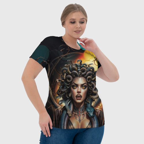 Женская футболка 3D Злая Медуза Горгона, цвет 3D печать - фото 6