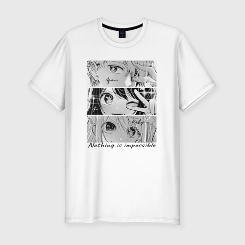 Мужская футболка хлопок Slim Ai Ruby Aqua eyes - manga, цвет белый