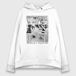 Женское худи Oversize хлопок Ai Ruby Aqua eyes - manga