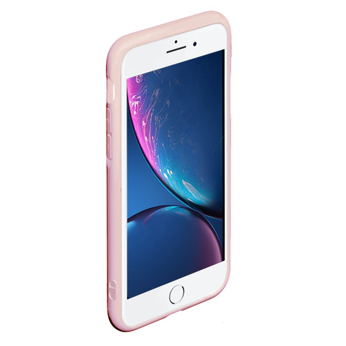 Чехол для iPhone 7/8 матовый с принтом Камуфляж в розовом, фото на моделе #1