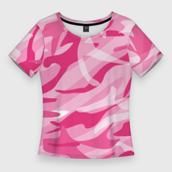 Женская футболка 3D Slim Камуфляж в розовом