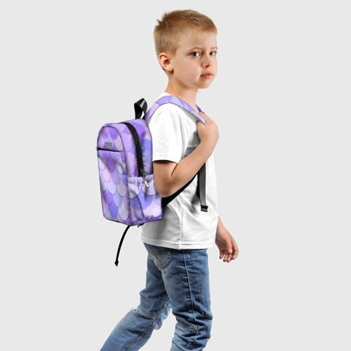 Детский рюкзак 3D с принтом Волшебная чешуя, вид сзади #1