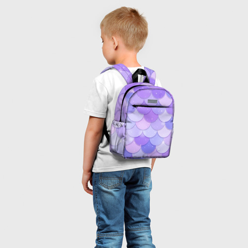 Детский рюкзак 3D с принтом Волшебная чешуя, фото на моделе #1