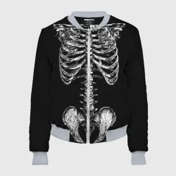 Женский бомбер 3D Скелет человека