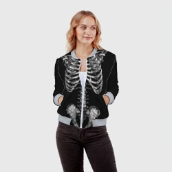 Женский бомбер 3D Скелет человека - фото 2