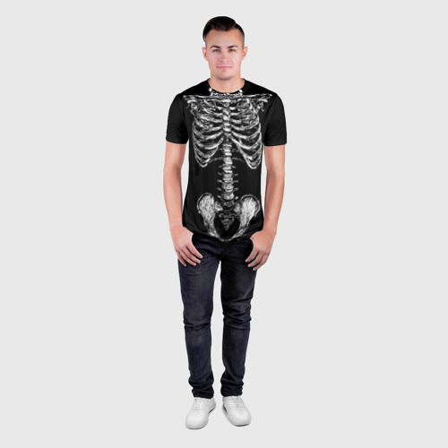 Мужская футболка 3D Slim Скелет человека, цвет 3D печать - фото 4