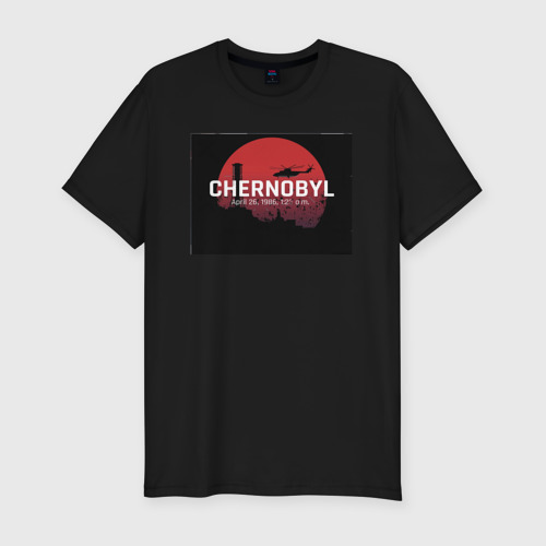 Мужская футболка хлопок Slim с принтом Чернобыль Chernobyl disaster, вид спереди #2
