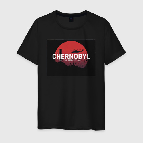 Мужская футболка из хлопка с принтом Чернобыль Chernobyl disaster, вид спереди №1