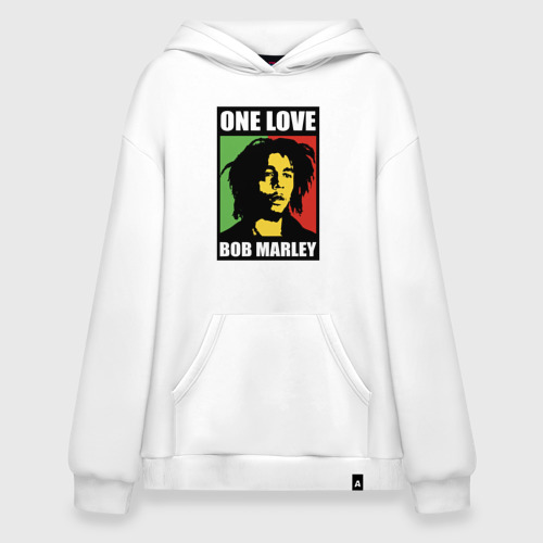 Худи SuperOversize хлопок Bob - one love, цвет белый