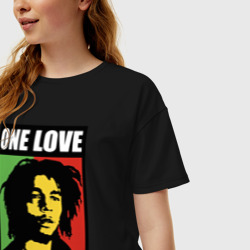 Женская футболка хлопок Oversize Bob - one love - фото 2