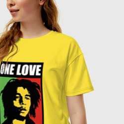 Женская футболка хлопок Oversize Bob - one love - фото 2