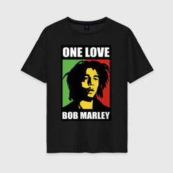 Женская футболка хлопок Oversize Bob - one love