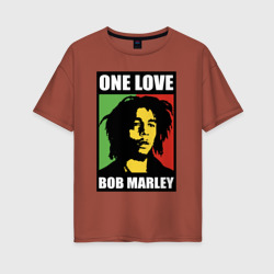 Женская футболка хлопок Oversize Bob - one love