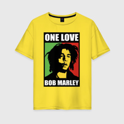 Женская футболка хлопок Oversize Bob - one love