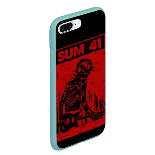 Чехол для iPhone 7Plus/8 Plus матовый Sum41 - Skeleton, цвет мятный - фото 3