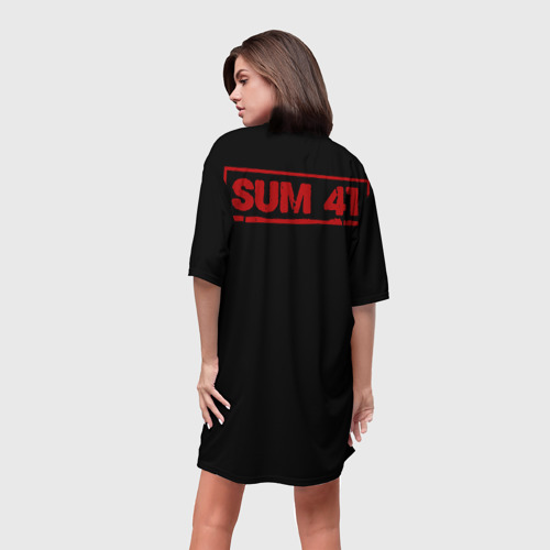 Платье-футболка 3D Sum41 - Skeleton, цвет 3D печать - фото 4