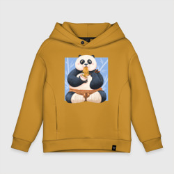 Детское худи Oversize хлопок Kung Fu Panda ест Рамен