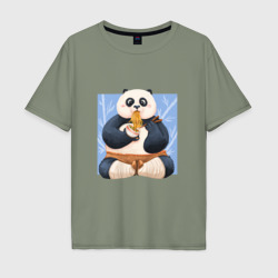 Kung Fu Panda ест Рамен – Футболка оверсайз из хлопка с принтом купить со скидкой в -16%
