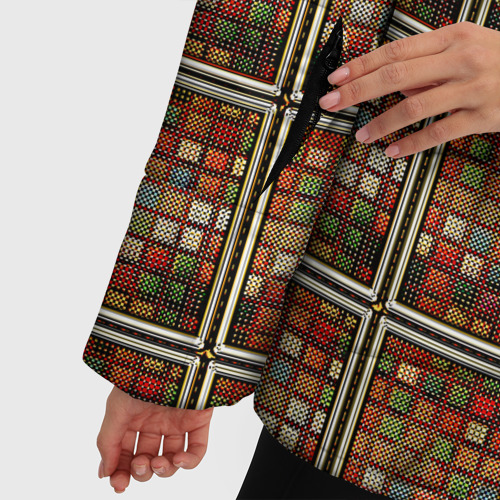 Женская зимняя куртка 3D с принтом Разноцветные мозаичные кубы, фото #4