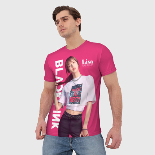 Мужская футболка 3D с принтом Blackpink Beautiful Lisa, фото на моделе #1