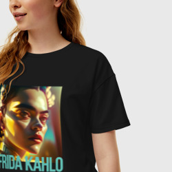 Женская футболка хлопок Oversize Фрида Кало в современном стиле - нейросеть - фото 2