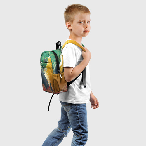 Детский рюкзак 3D с принтом Мраморная радуга, вид сзади #1