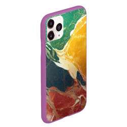 Чехол для iPhone 11 Pro Max матовый Мраморная радуга - фото 2