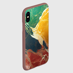 Чехол для iPhone XS Max матовый Мраморная радуга - фото 2