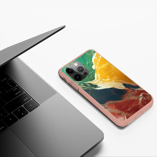 Чехол для iPhone 12 Pro Max с принтом Мраморная радуга, фото #5